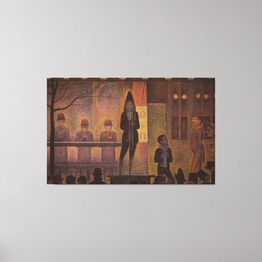 Seurat's The Circus Sideshow (parade de Cirque) Canvas Afdruk (Voorkant)