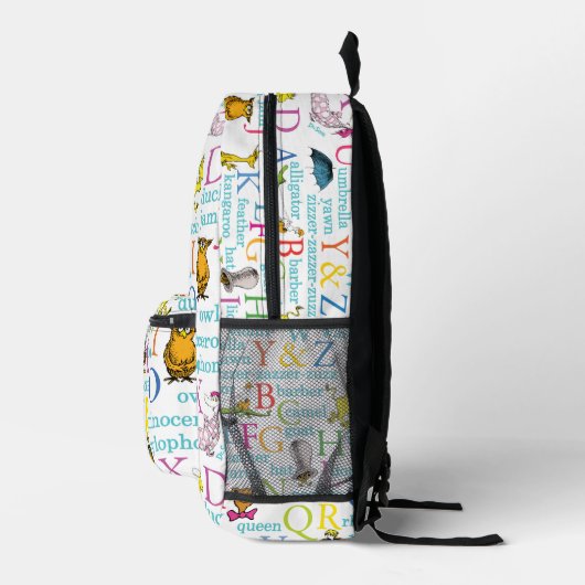 Seuss's ABC Pattern with Words Bedrukte Rugzak (Rechts)