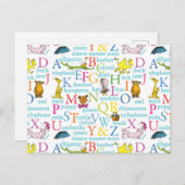 Seuss's ABC Pattern with Words Briefkaart (Voorkant / Achterkant)