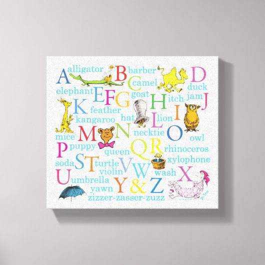 Seuss's ABC Pattern with Words Canvas Afdruk (Voorkant)