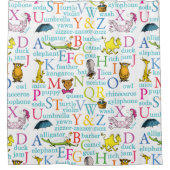 Seuss's ABC Pattern with Words Douchegordijn (Voorkant)