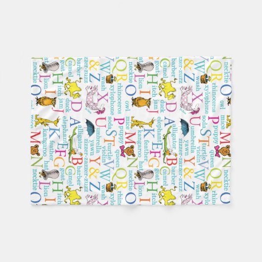 Seuss's ABC Pattern with Words Fleece Deken (Voorkant (Horizontaal))