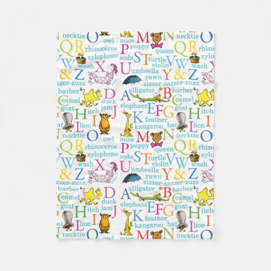 Seuss's ABC Pattern with Words Fleece Deken (Voorkant)