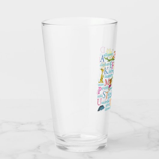 Seuss's ABC Pattern with Words Glas (Rechts)
