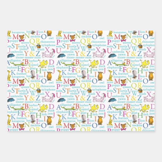 Seuss's ABC Pattern with Words Inpakpapier Vel (Voorkant 3)