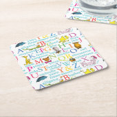 Seuss's ABC Pattern with Words Kartonnen Onderzetters (Schuin)