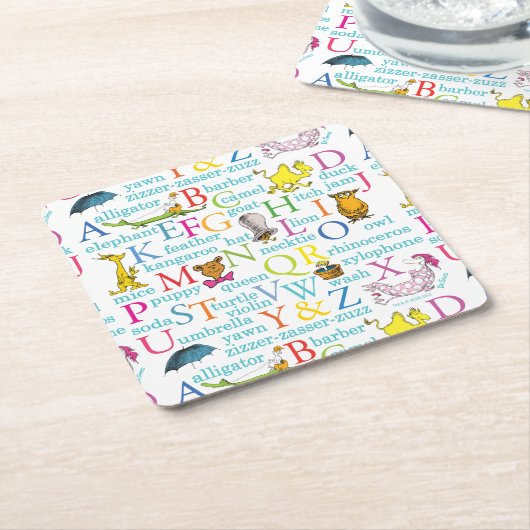 Seuss's ABC Pattern with Words Kartonnen Onderzetters (Schuin)