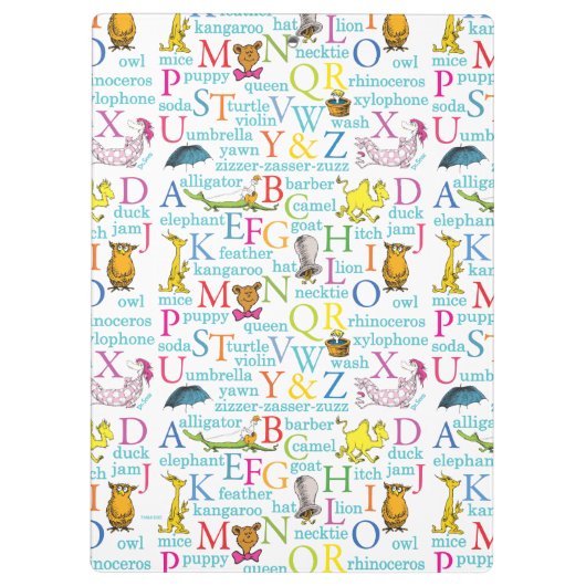 Seuss's ABC Pattern with Words Klembord (Achterkant)
