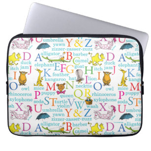 Seuss's ABC Pattern with Words Laptop Sleeve
