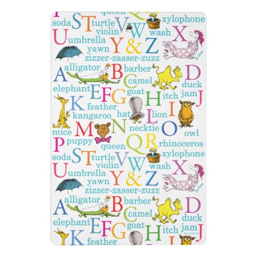 Seuss's ABC Pattern with Words Mini Klembord (Achterkant)