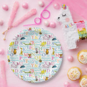 Seuss's ABC Pattern with Words Papieren Bordje (Feest)