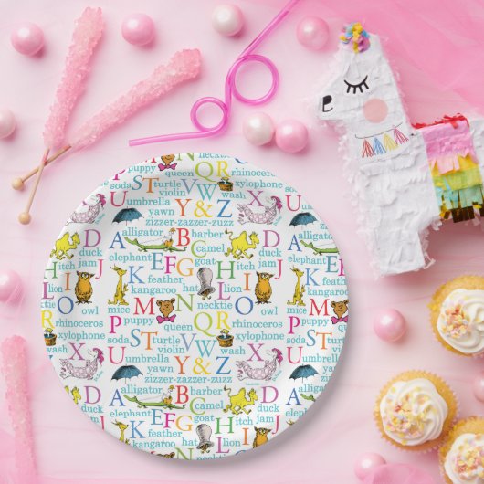 Seuss's ABC Pattern with Words Papieren Bordje (Feest)