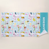 Seuss's ABC Pattern with Words Strandlaken (Voorkant)