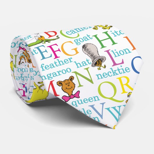 Seuss's ABC Pattern with Words Stropdas (Opgerold)