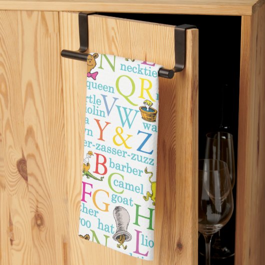 Seuss's ABC Pattern with Words Theedoek (Derde Gevouwen)