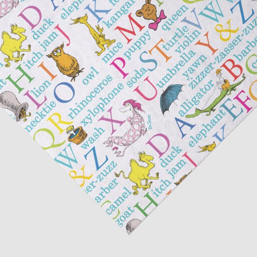 Seuss's ABC Pattern with Words Tissuepapier (Detail)