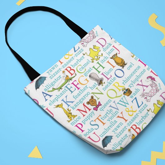 Seuss's ABC Pattern with Words Tote Bag