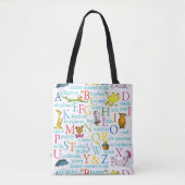 Seuss's ABC Pattern with Words Tote Bag (Voorkant)