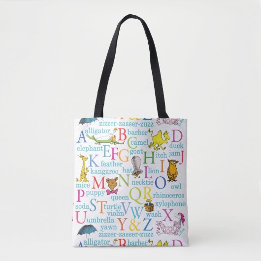 Seuss's ABC Pattern with Words Tote Bag (Voorkant)