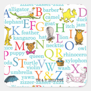Seuss's ABC Pattern with Words Vierkante Sticker