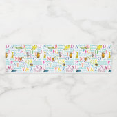 Seuss's ABC Pattern with Words Waterfles Etiket (Enkel label)