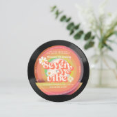 Seve is een Vibe Groovy Retro Vinyl Rainbow Daisy Kaart (Staand voorkant)