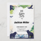 Seven and Soaring High 7th Birthday Navy en Limoen Kaart (Voorkant)