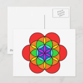 Seven Chakra Flower of Life Briefkaart (Voorkant / Achterkant)