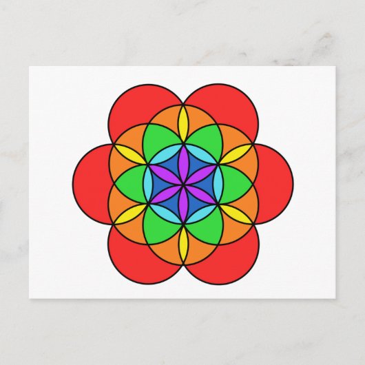 Seven Chakra Flower of Life Briefkaart (Voorkant)