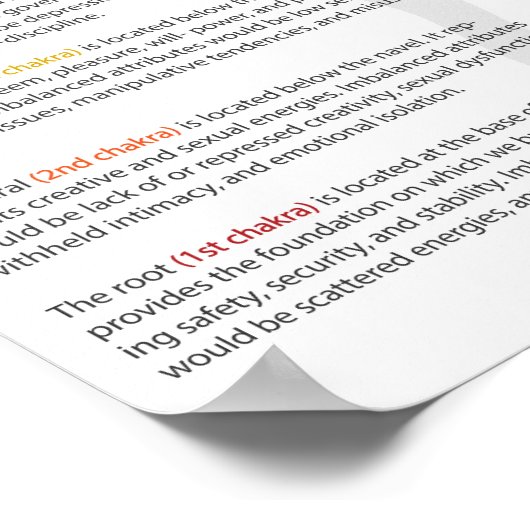 Seven Chakra Poster (Hoek)