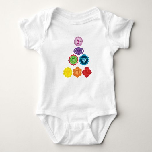 Seven Chakra Yoga Baby Jersey Bodysuit (Voorkant)