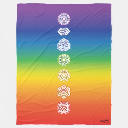 Seven Chakras Fleece Deken (Voorkant)