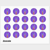 Seven Chakras Gift - Paars Ronde Sticker (Vel)