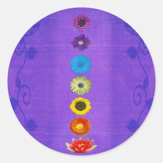 Seven Chakras Gift - Paars Ronde Sticker (Voorkant)