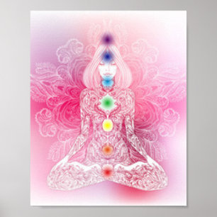 Seven Chakras Pink Lady Poster
