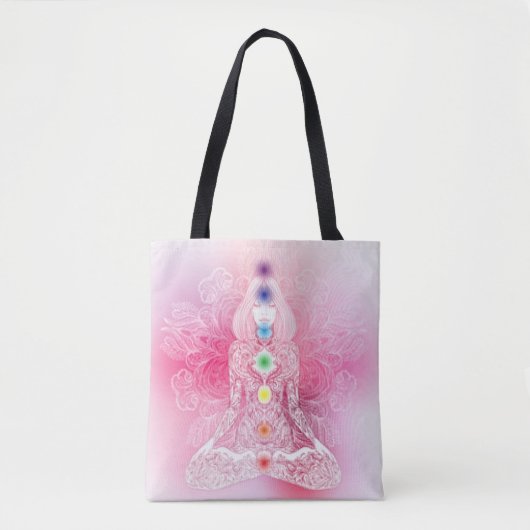 Seven Chakras Pink Lady Tote Bag (Voorkant)