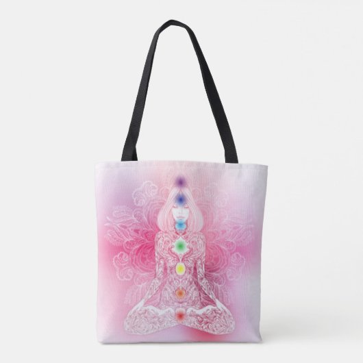 Seven Chakras Pink Lady Tote Bag (Achterkant)