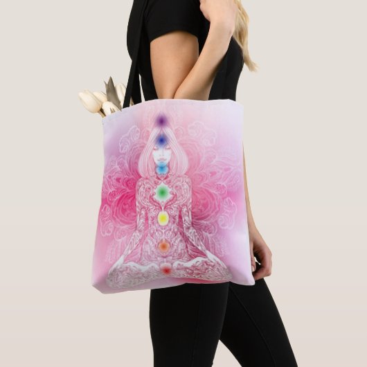 Seven Chakras Pink Lady Tote Bag (Dichtbij)