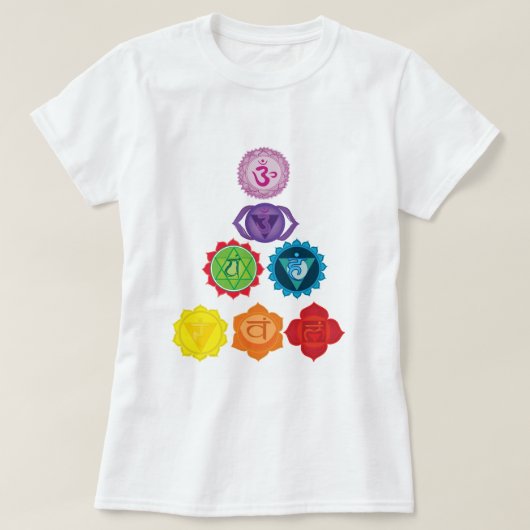 Seven Chakras Pyramid Yoga T-shirt voor Dames (Design voorkant)