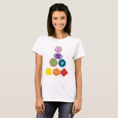 Seven Chakras Pyramid Yoga T-shirt voor Dames (Voorkant volledig)