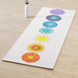 Seven Chakras Rainbow Colors Mandalas Yogamat