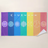 Seven Chakras Rainbow Mandalas Strandlaken (Voorkant)