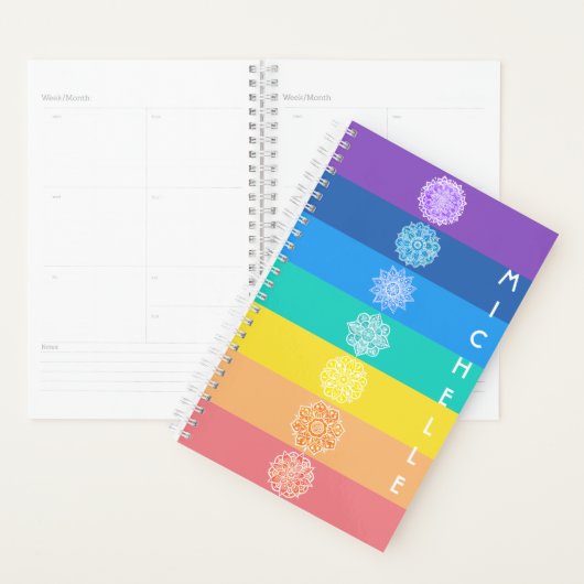Seven Chakras White Mandalas Rainbow Planner (Display)