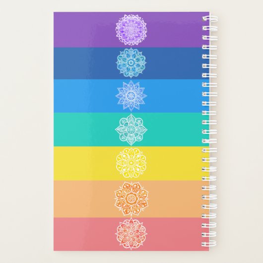 Seven Chakras White Mandalas Rainbow Planner (Achterkant)