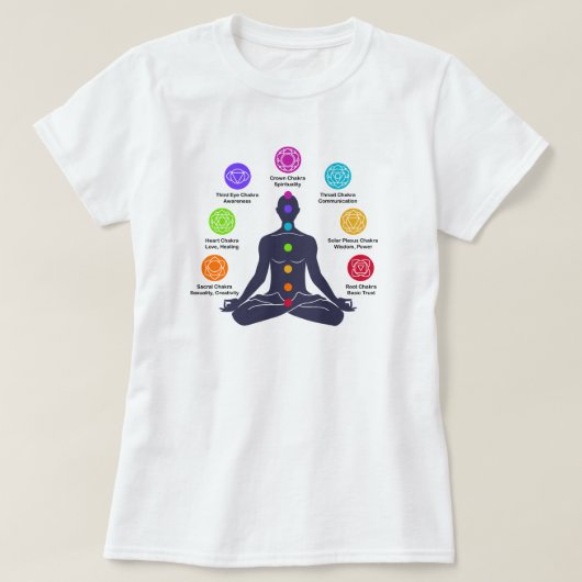Seven Chakras Yoga Meditation T-shirt (Design voorkant)