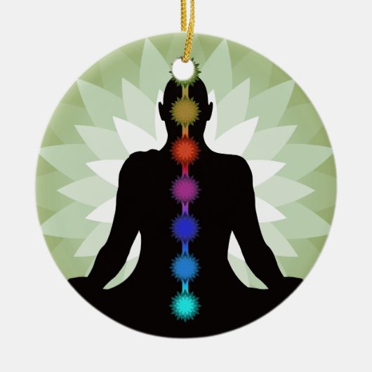 Seven Chakras Yoga Pose Ornament (Voorkant)