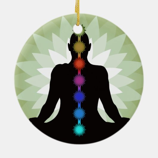 Seven Chakras Yoga Pose Ornament (Achterkant)