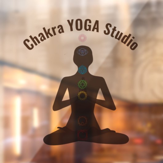 Seven Chakras Yoga Pose Window Cling Raamsticker (Vel 2)