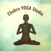 Seven Chakras Yoga Pose Window Cling Raamsticker (Vel 3)