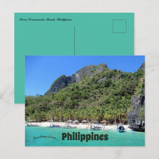 Seven Commandos Beach Filipijnen Briefkaart (Voorkant / Achterkant)